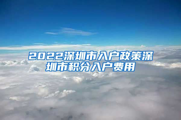 2022深圳市入户政策深圳市积分入户费用