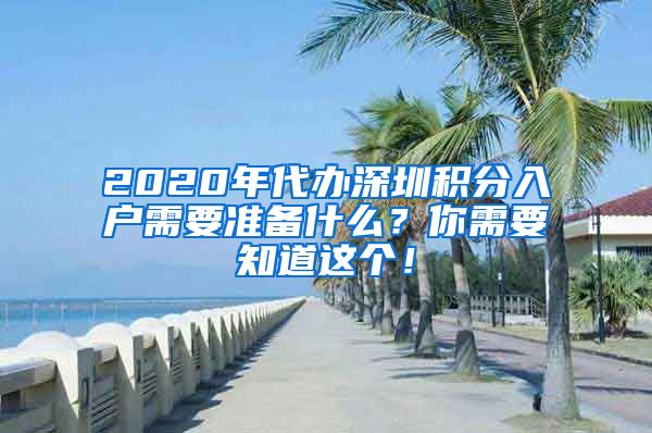2020年代办深圳积分入户需要准备什么？你需要知道这个！