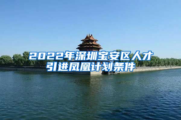 2022年深圳宝安区人才引进凤凰计划条件