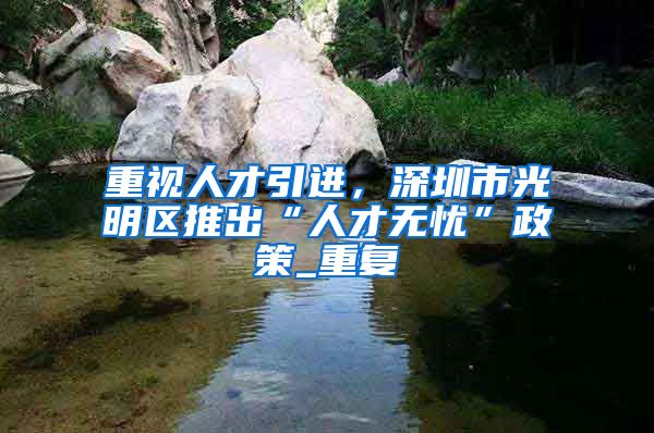 重视人才引进，深圳市光明区推出“人才无忧”政策_重复