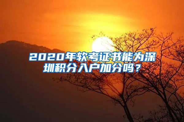 2020年软考证书能为深圳积分入户加分吗？