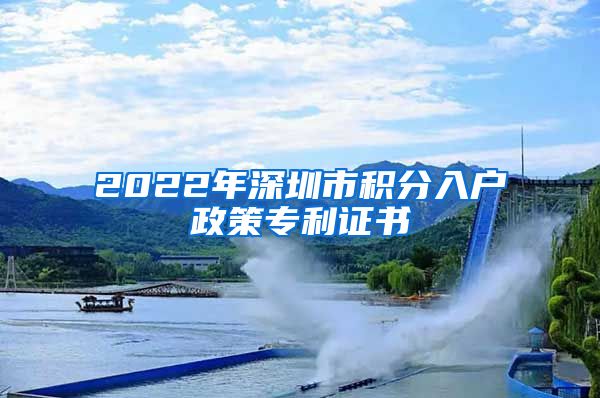 2022年深圳市积分入户政策专利证书