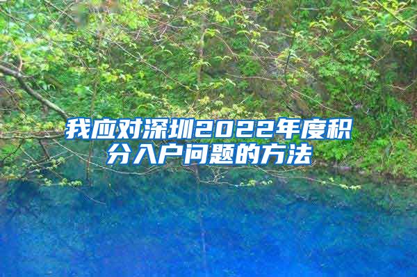 我应对深圳2022年度积分入户问题的方法