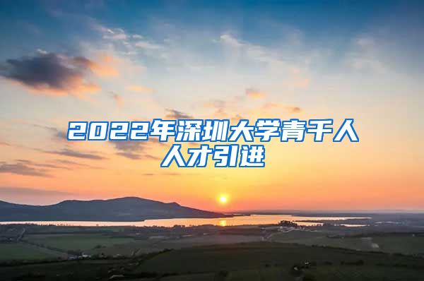 2022年深圳大学青千人人才引进