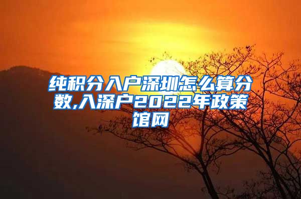 纯积分入户深圳怎么算分数,入深户2022年政策馆网