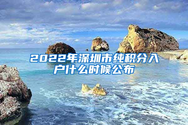 2022年深圳市纯积分入户什么时候公布