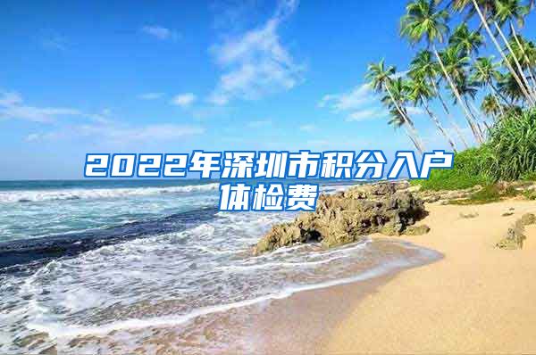 2022年深圳市积分入户体检费