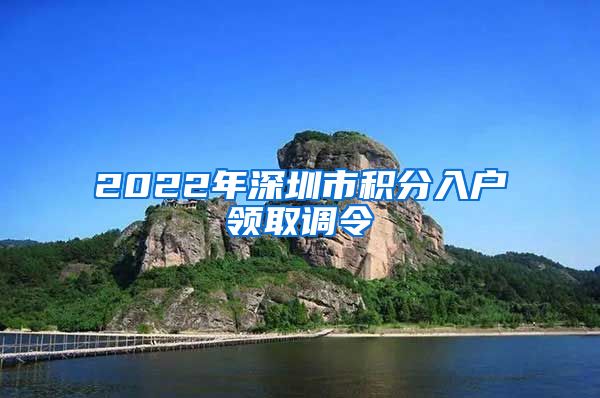 2022年深圳市积分入户领取调令