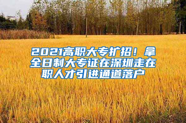 2021高职大专扩招！拿全日制大专证在深圳走在职人才引进通道落户