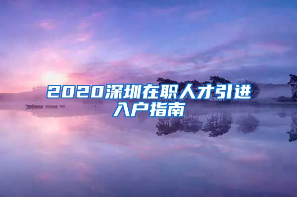 2020深圳在职人才引进入户指南