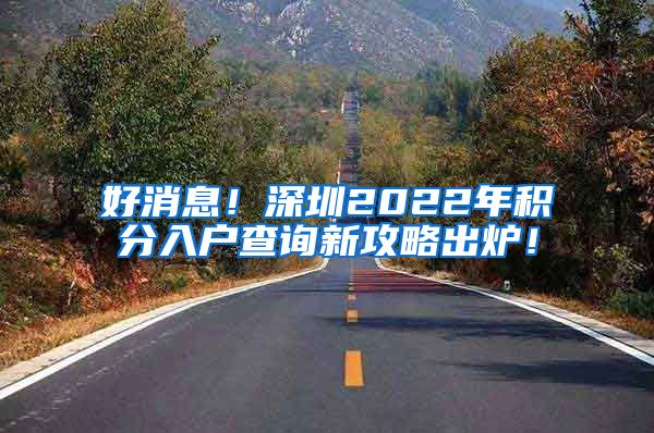 好消息！深圳2022年积分入户查询新攻略出炉！