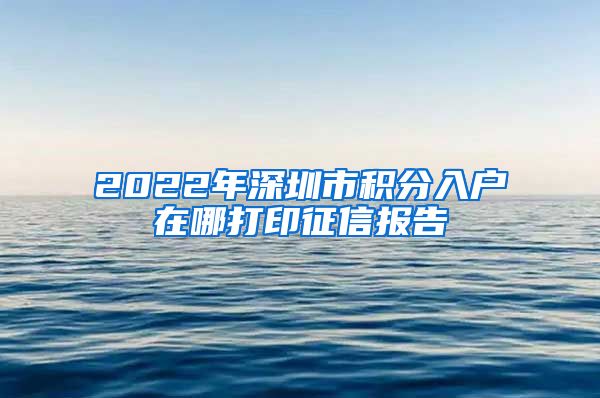 2022年深圳市积分入户在哪打印征信报告