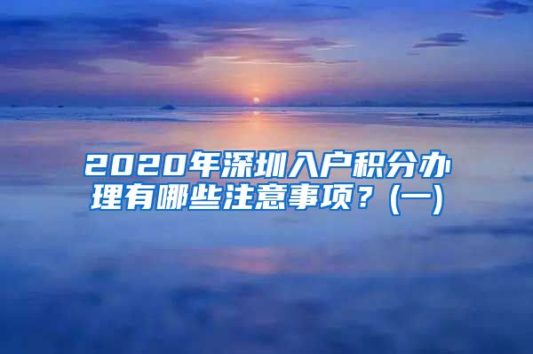 2020年深圳入户积分办理有哪些注意事项？(一)