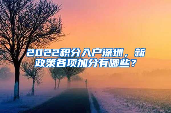 2022积分入户深圳，新政策各项加分有哪些？