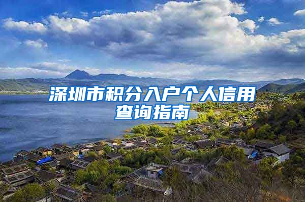 深圳市积分入户个人信用查询指南