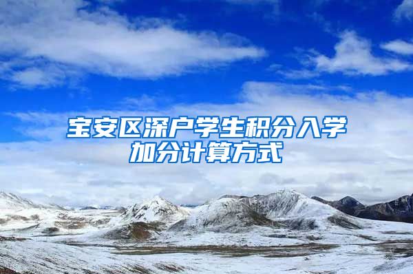 宝安区深户学生积分入学加分计算方式