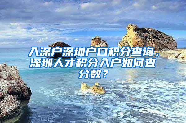 入深户深圳户口积分查询，深圳人才积分入户如何查分数？