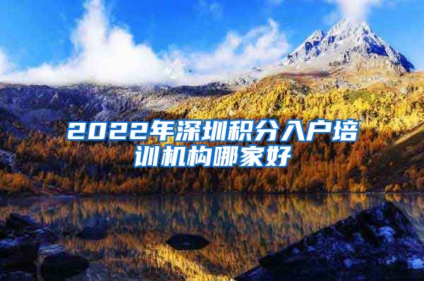 2022年深圳积分入户培训机构哪家好