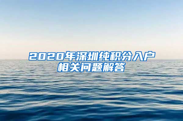 2020年深圳纯积分入户相关问题解答