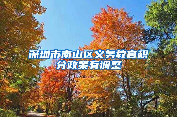 深圳市南山区义务教育积分政策有调整