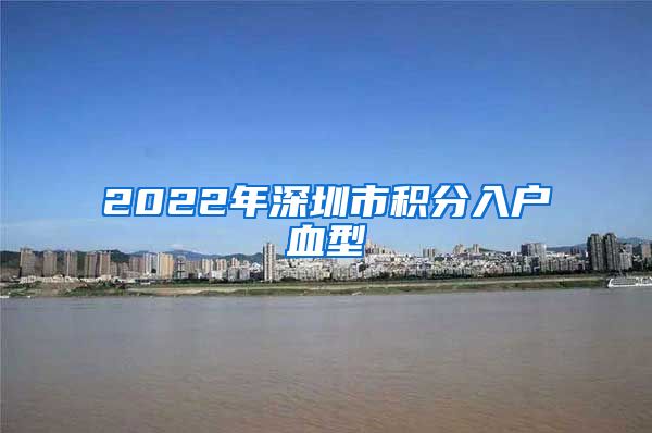 2022年深圳市积分入户血型