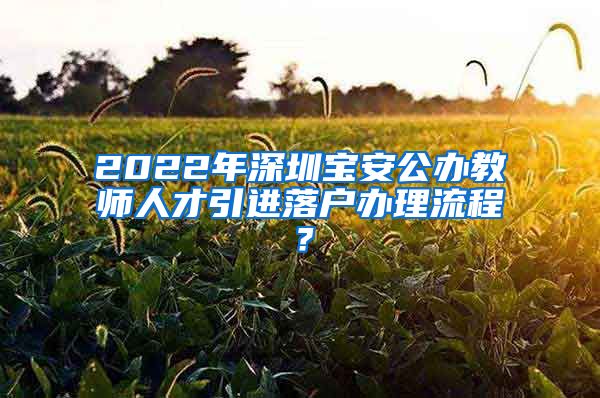 2022年深圳宝安公办教师人才引进落户办理流程？