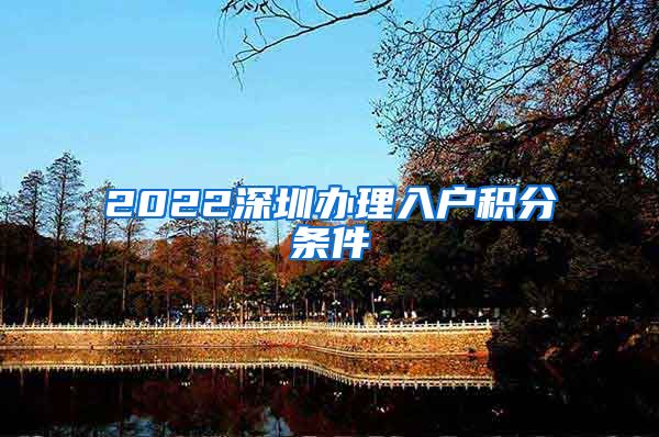 2022深圳办理入户积分条件