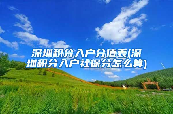 深圳积分入户分值表(深圳积分入户社保分怎么算)