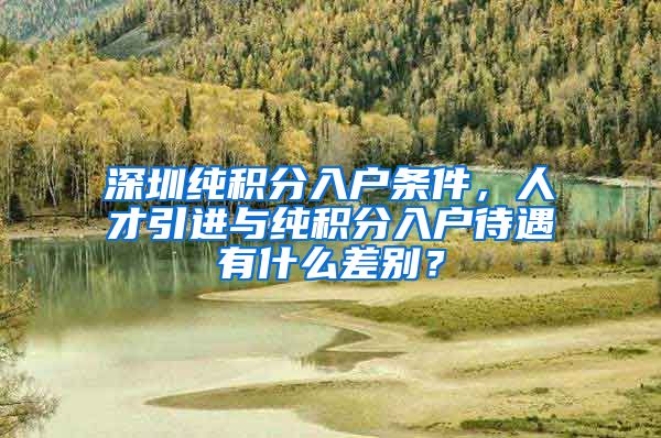 深圳纯积分入户条件，人才引进与纯积分入户待遇有什么差别？