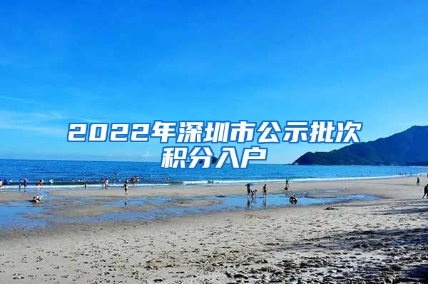 2022年深圳市公示批次积分入户