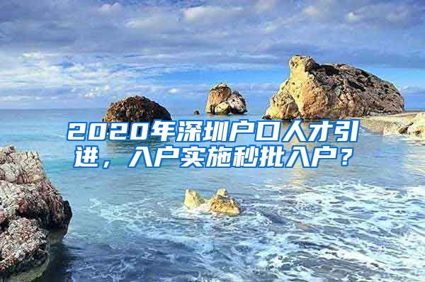 2020年深圳户口人才引进，入户实施秒批入户？