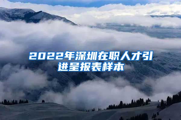 2022年深圳在职人才引进呈报表样本