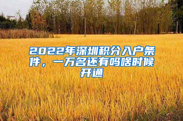 2022年深圳积分入户条件，一万名还有吗啥时候开通