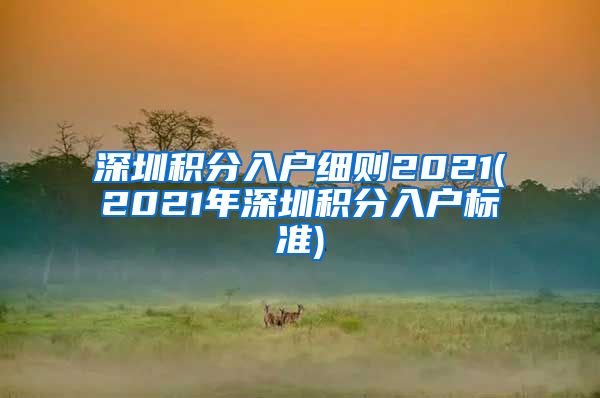 深圳积分入户细则2021(2021年深圳积分入户标准)