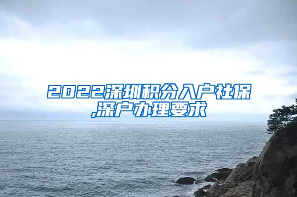 2022深圳积分入户社保,深户办理要求