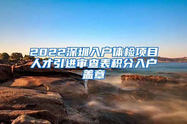 2022深圳入户体检项目人才引进审查表积分入户盖章