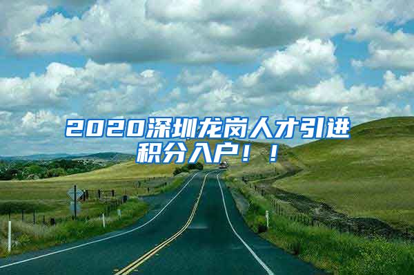 2020深圳龙岗人才引进积分入户！！