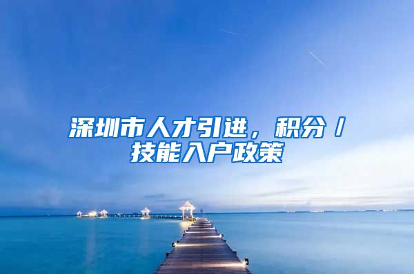 深圳市人才引进，积分／技能入户政策