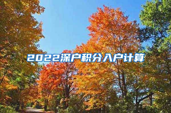 2022深户积分入户计算