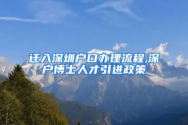 迁入深圳户口办理流程,深户博士人才引进政策