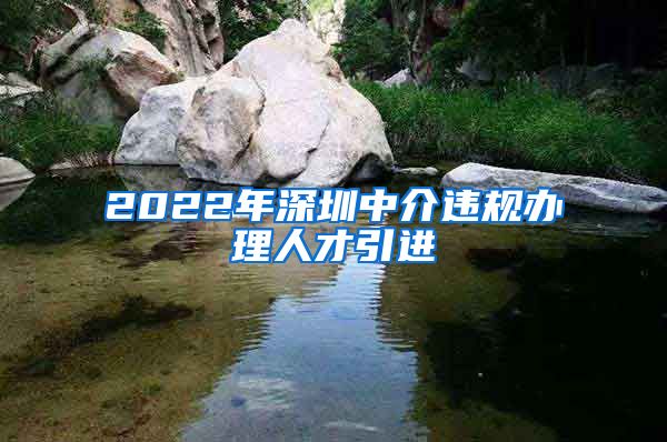 2022年深圳中介违规办理人才引进