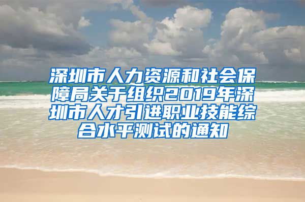 深圳市人力资源和社会保障局关于组织2019年深圳市人才引进职业技能综合水平测试的通知