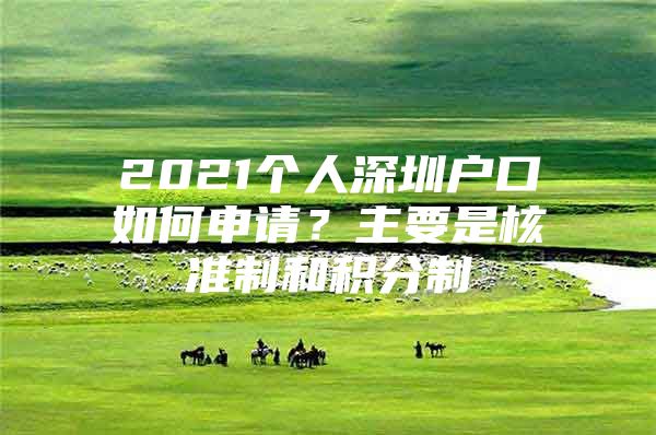 2021个人深圳户口如何申请？主要是核准制和积分制