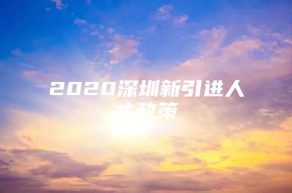 2020深圳新引进人才政策