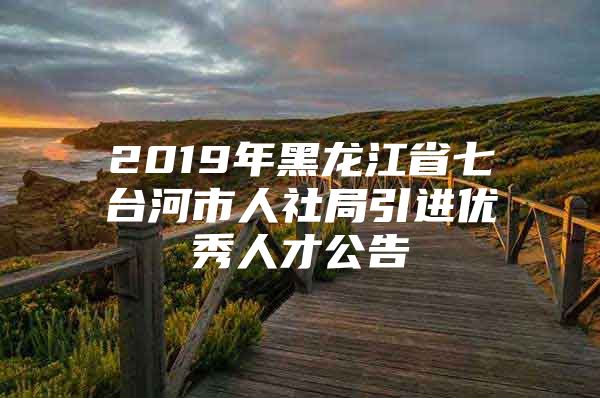 2019年黑龙江省七台河市人社局引进优秀人才公告