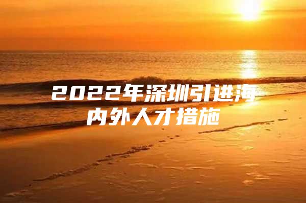 2022年深圳引进海内外人才措施