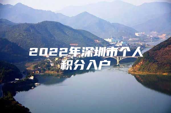 2022年深圳市个人积分入户