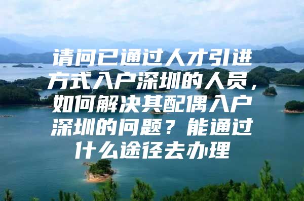 请问已通过人才引进方式入户深圳的人员，如何解决其配偶入户深圳的问题？能通过什么途径去办理