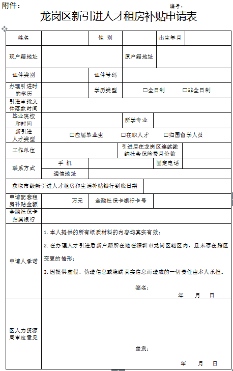 2022年深圳新引进人才租房补贴公示名单