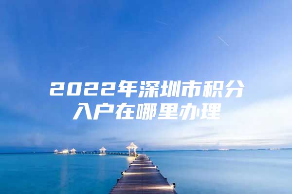 2022年深圳市积分入户在哪里办理